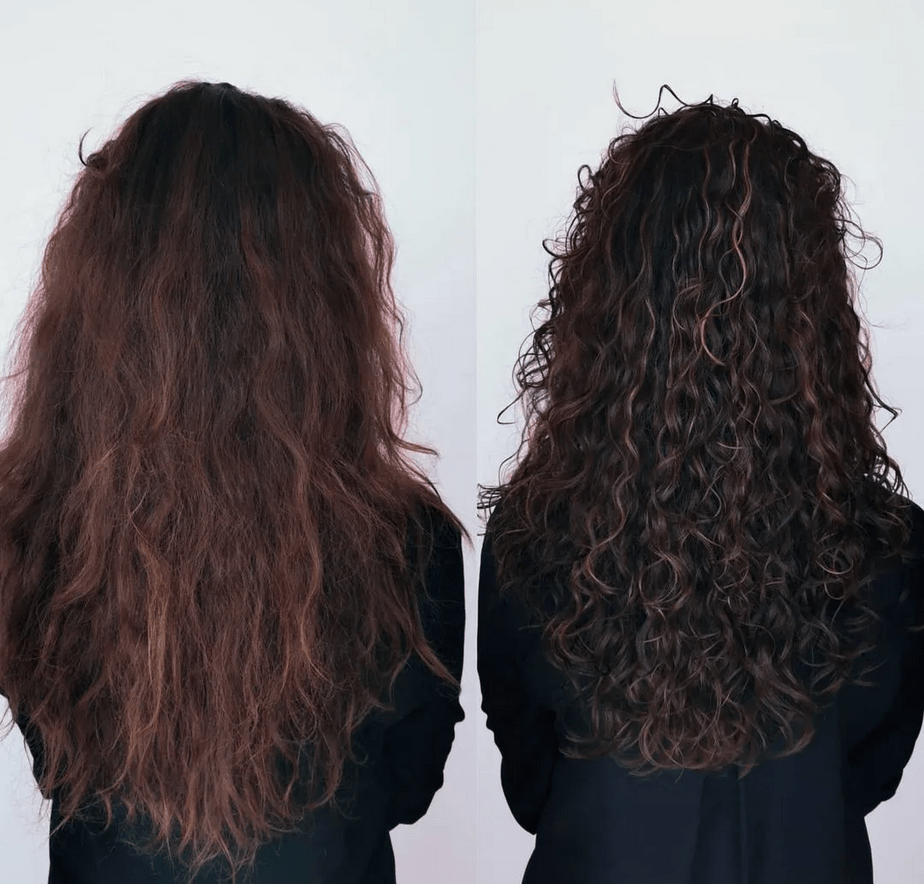 Before and after the Curly Girl Method
